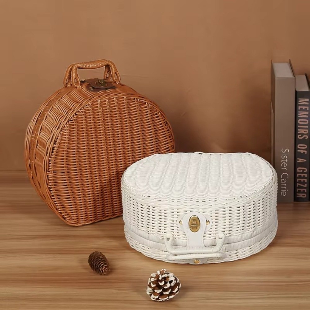 Woven Basket Set - Креативная круглая плетеная корзина для хранения,