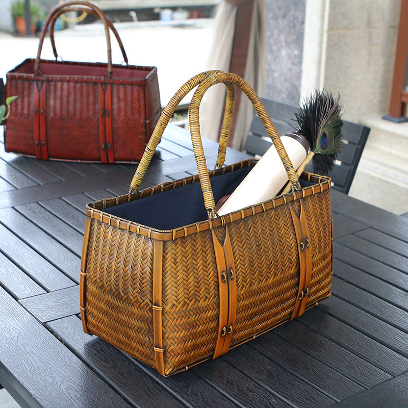 Woven Basket Set - Женские сумки Роскошные дизайнерские тканые бамбуковые