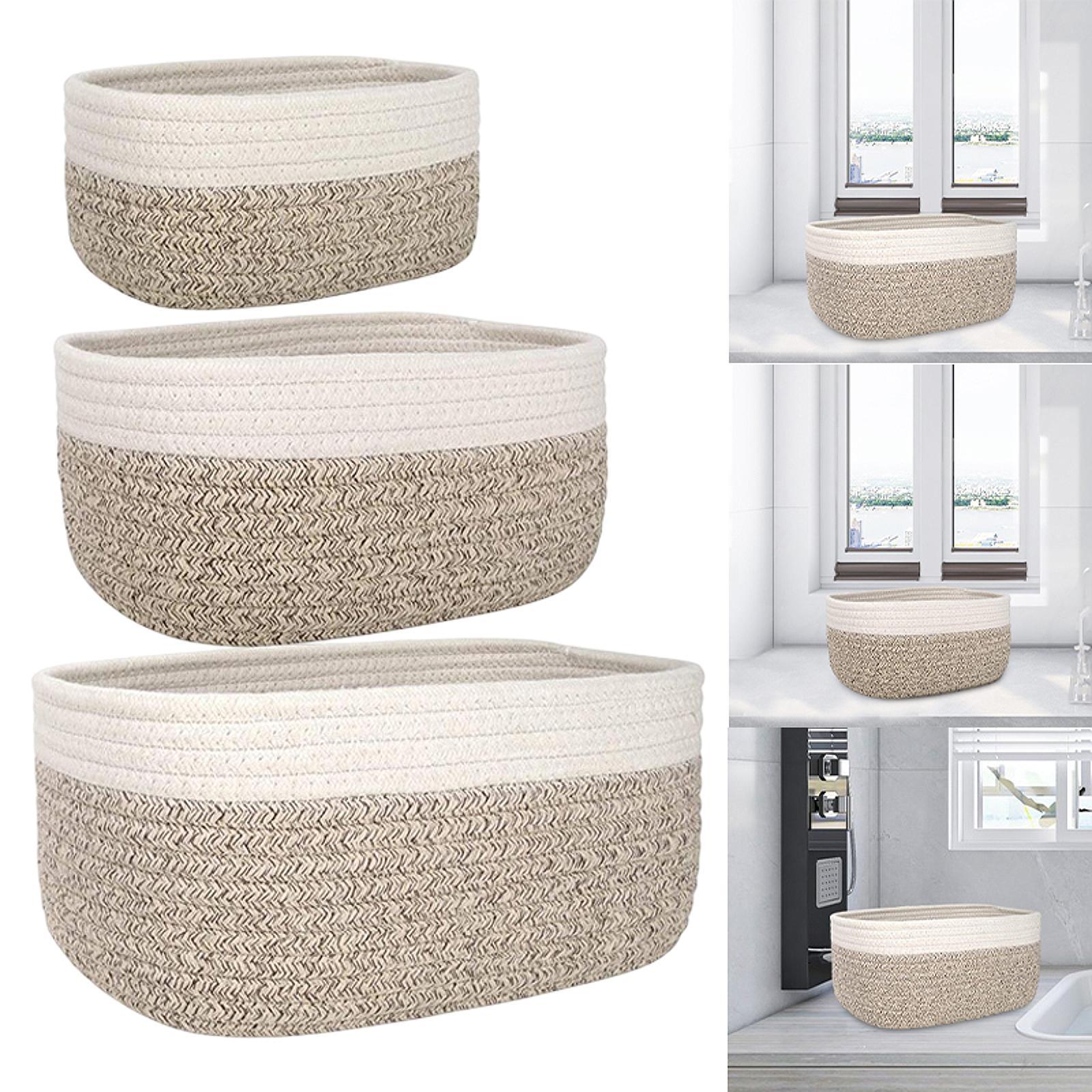 Woven Basket Set - Хлопковая корзина-органайзер под полку для хранения
