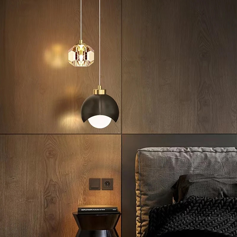 Interior Design Gold - Прикроватная подвесная лампа для спальни, стеклянный